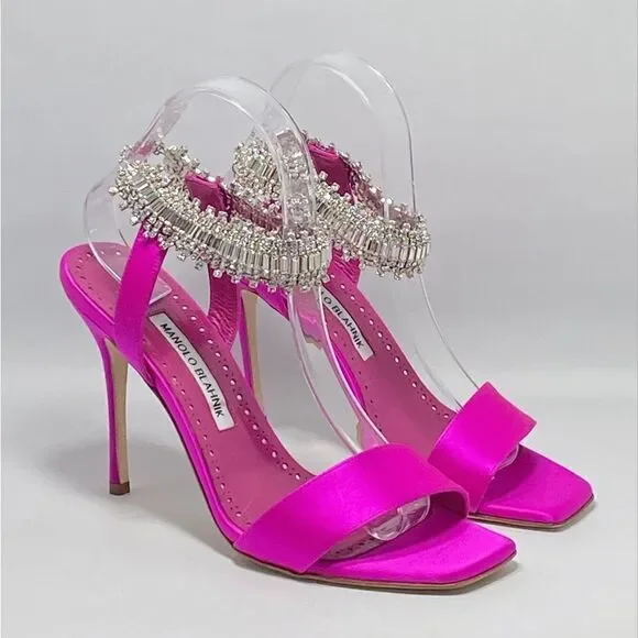 Manolo Blahnik Parinasan 105 Embellished Sandals size 39 - Picture 6 of 12